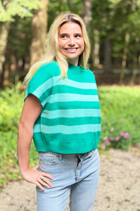 Stripe Sweater Vest - Green