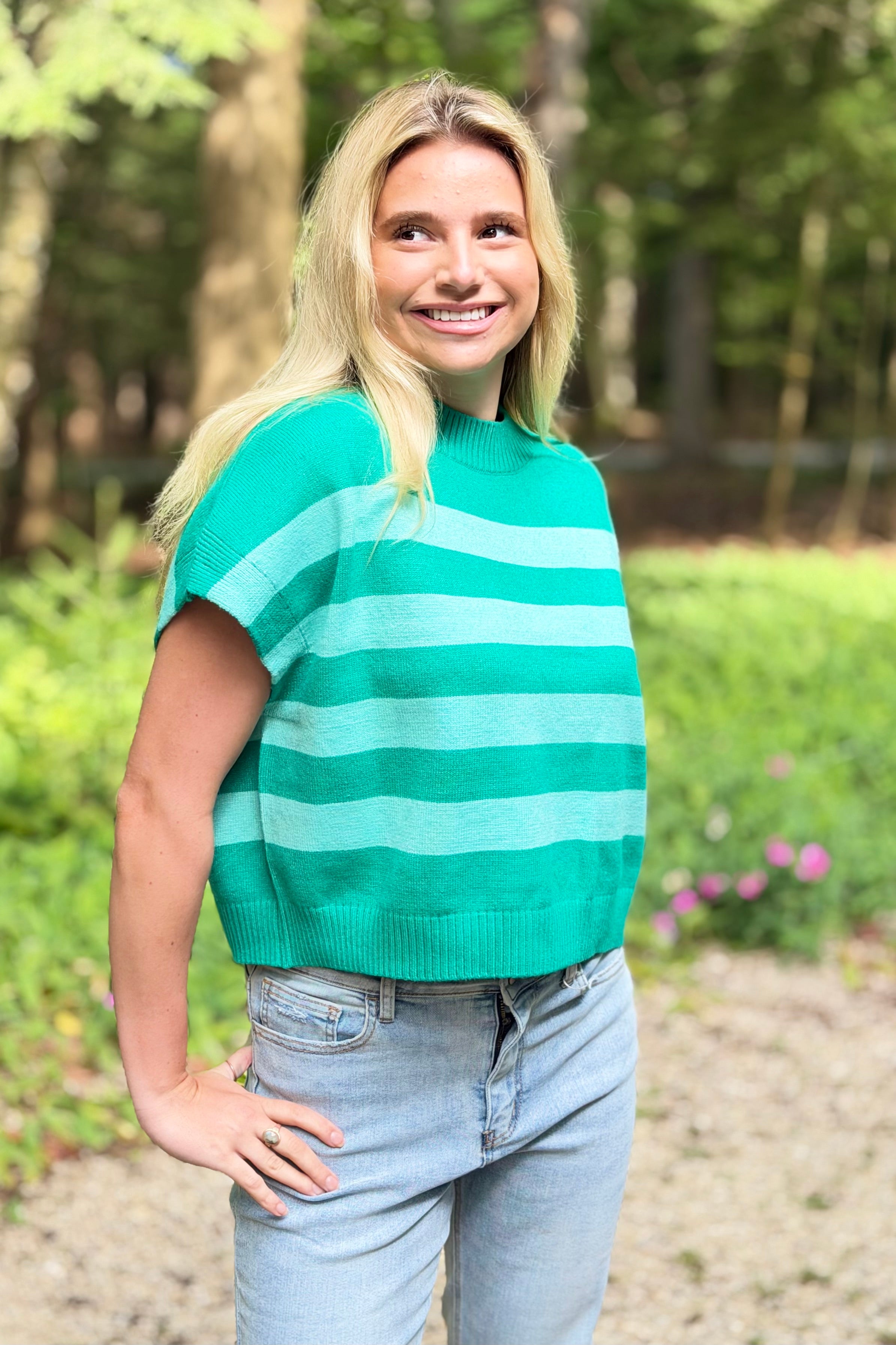 Stripe Sweater Vest - Green