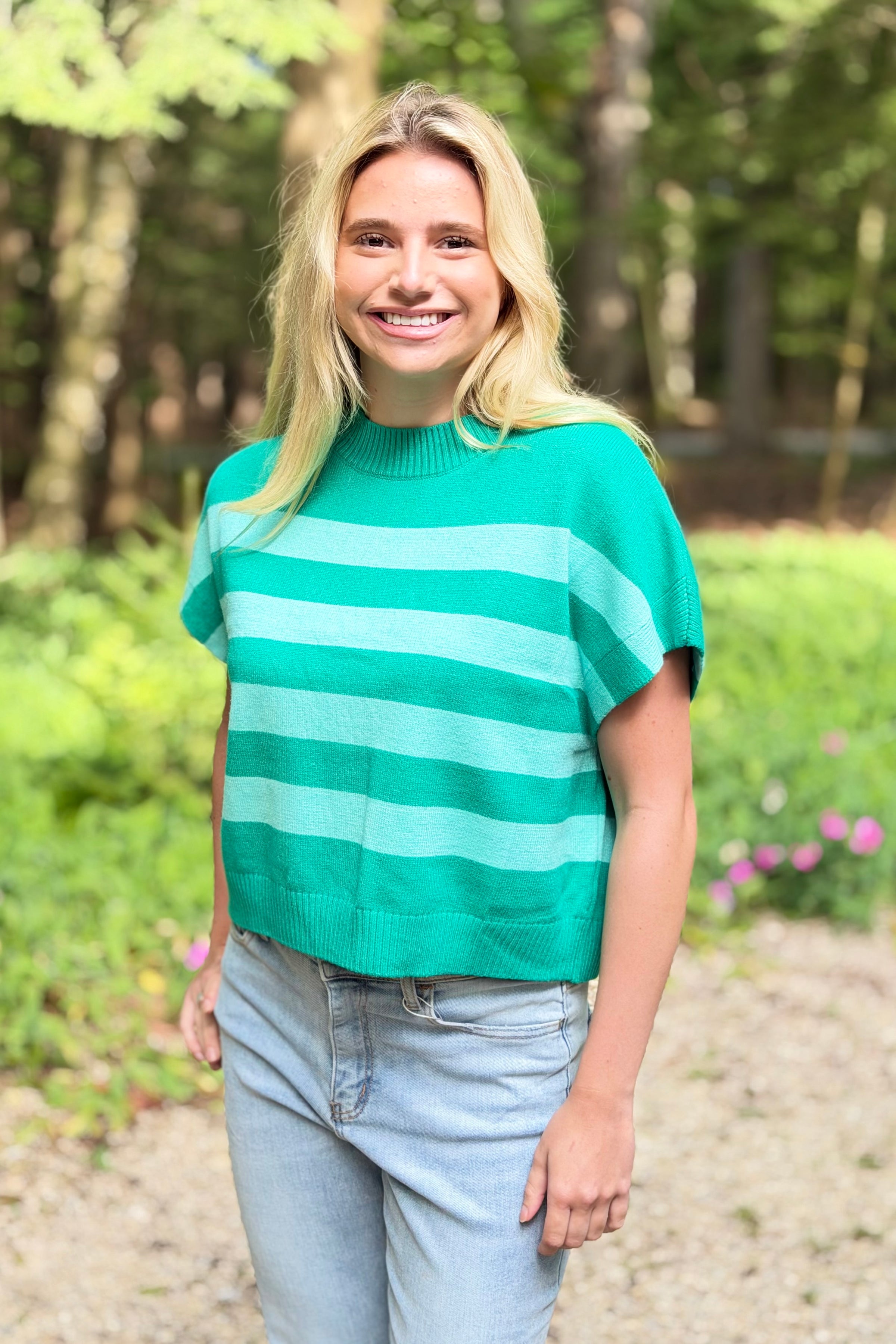 Stripe Sweater Vest - Green