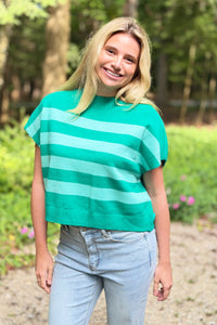Stripe Sweater Vest - Green