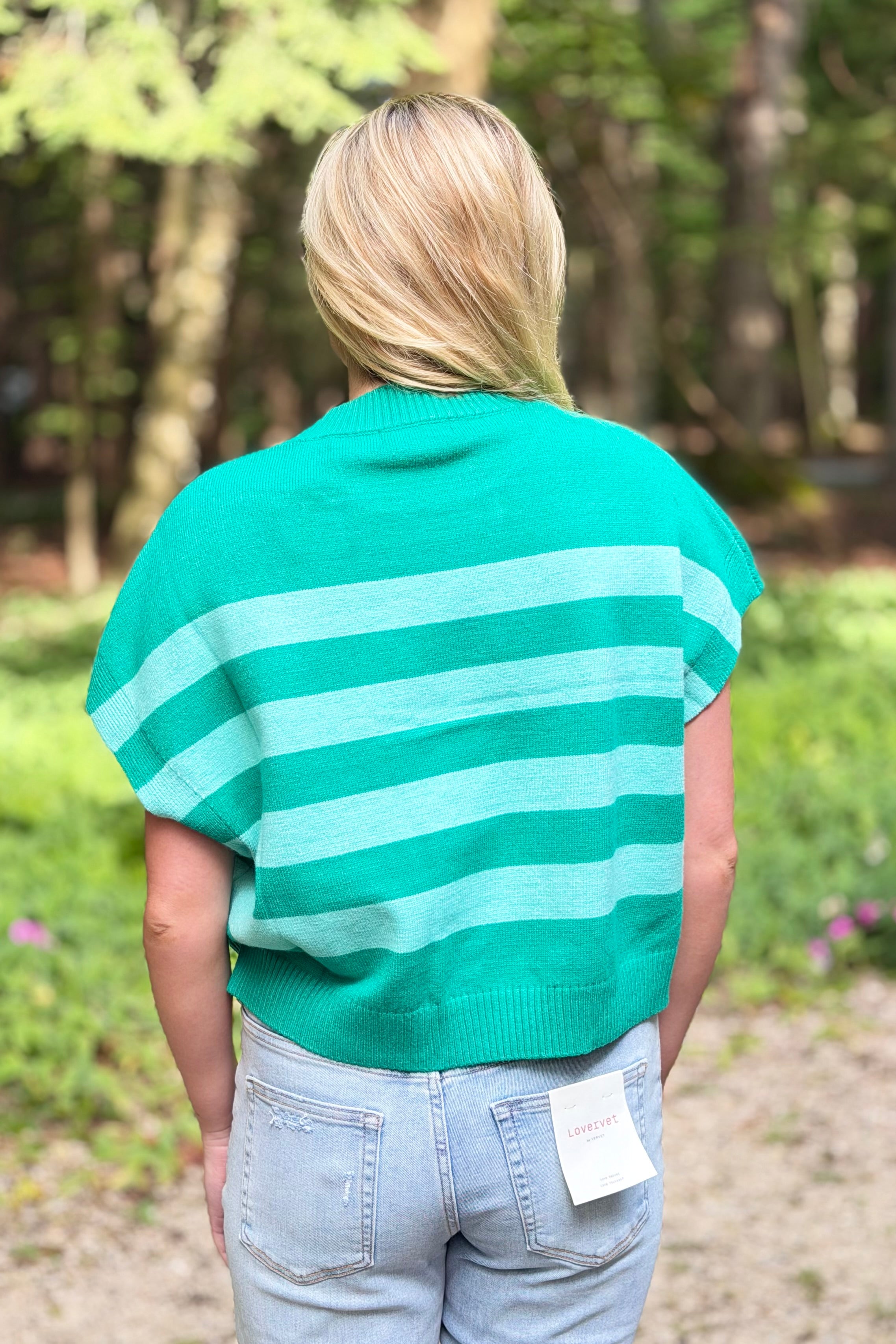 Stripe Sweater Vest - Green