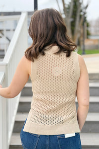 Side Slit Knit Top - Sand