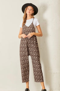 Knit Jacquard Romper Brown