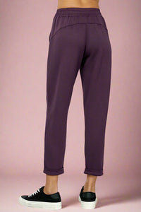 Cuffed Very Soft Full Length Pants - Plum
