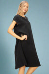 Date Night Linen Oversized Midi Dress - Black