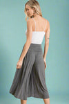 Casual Elastic Waistband Pants Charcoal