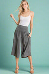 Casual Elastic Waistband Pants Charcoal