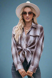 Plaid Button Down Shirt Coffee