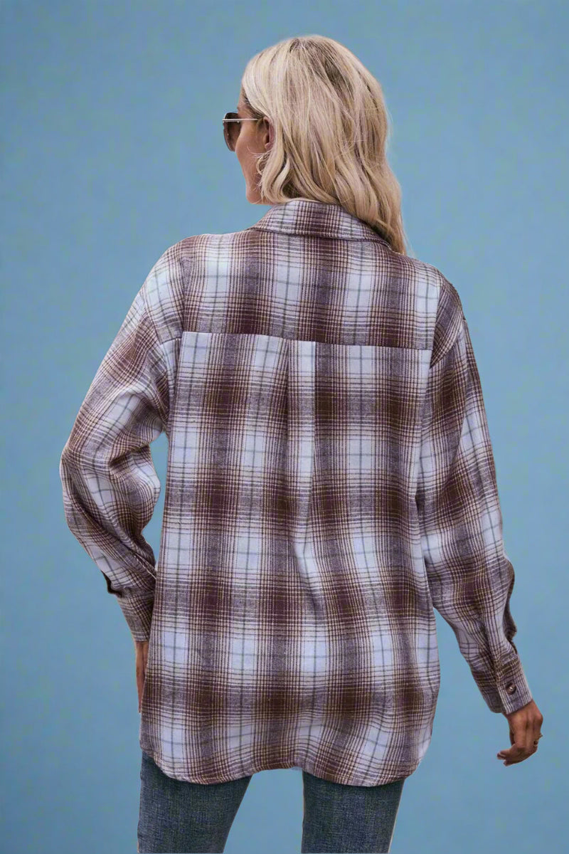 Plaid Button Down Shirt Coffee