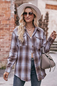 Plaid Button Down Shirt Coffee
