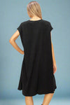 Date Night Linen Oversized Midi Dress - Black