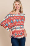 Bohemian Aztec Print Tunic - Red