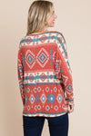 Bohemian Aztec Print Tunic - Red