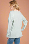 Solid Button Front Top Sage