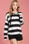 Hoodie Sweatshirt Stripe - Black