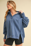 Tamika Henley Sweatshirt - Blue