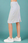 Casual Rib Knit Skirt Gray