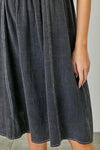 Washed Tank Strap Dress Black