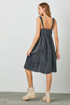 Washed Tank Strap Dress Black