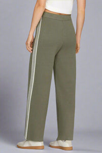 Stripe Detail Sweater Pants - Olive