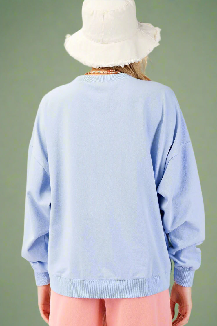 Shooting Star Sweatshirt - Peri Blue