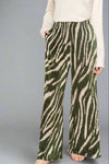 All Over Zebra Print Pant - Olive