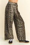 Leopard Printed Straight Pants - Leopard