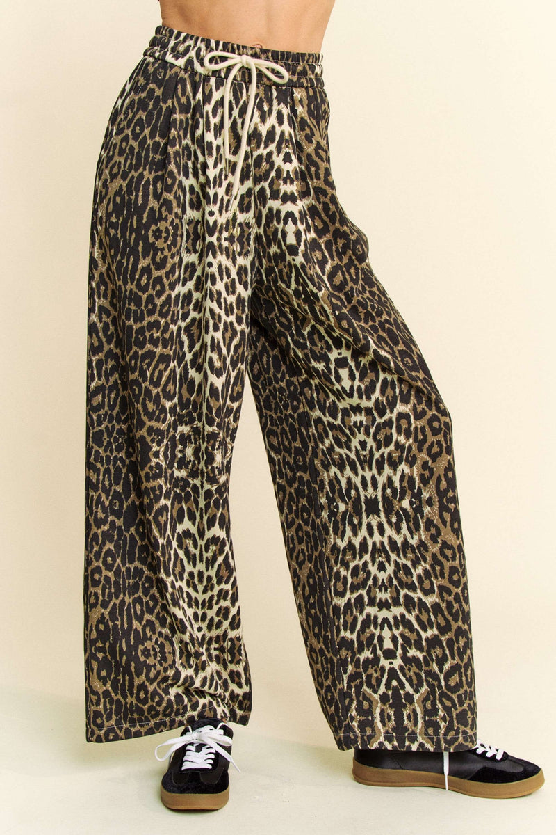Leopard Printed Straight Pants - Leopard