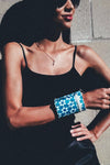 Stash Wrap / Wrist Wallet - Blue Daisy