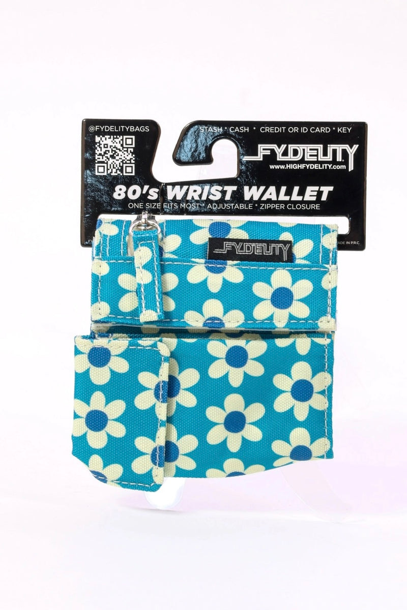 Stash Wrap / Wrist Wallet - Blue Daisy
