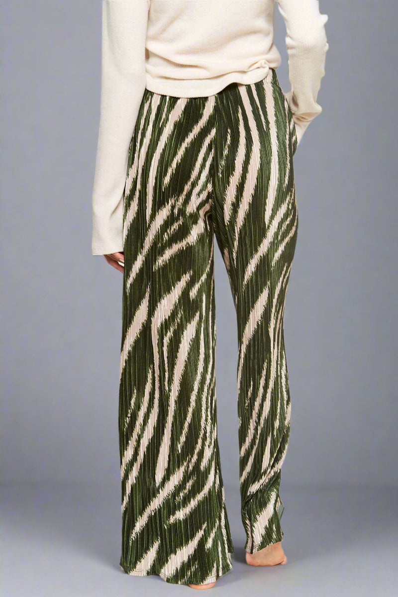 All Over Zebra Print Pant - Olive