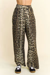 Leopard Printed Straight Pants - Leopard