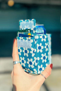 Wallet + Can Cooler - Blue Daisy