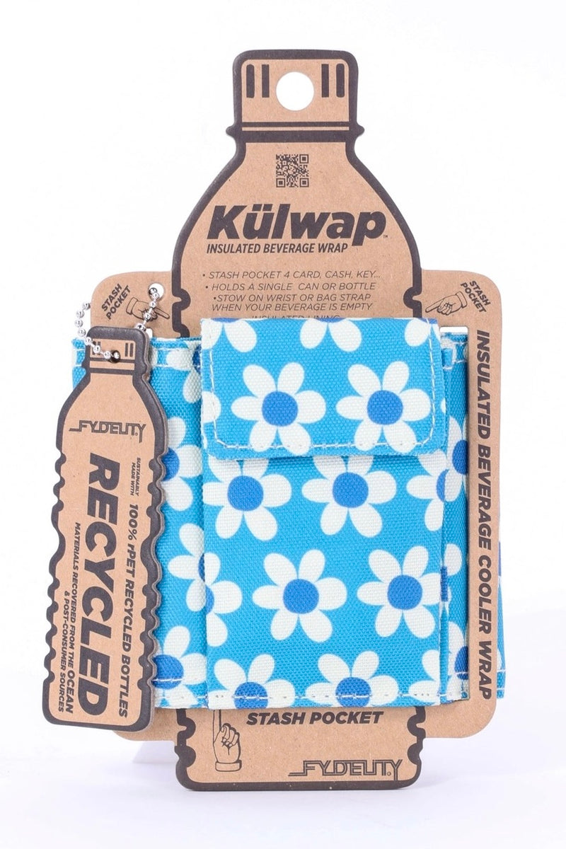 Wallet + Can Cooler - Blue Daisy