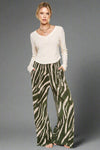 All Over Zebra Print Pant - Olive