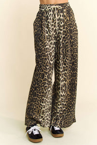 Leopard Printed Straight Pants - Leopard