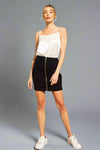 Corduroy Zip Up Mini Skirt Black