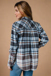 Blue, Gray & Brown Plaid Flannel