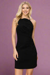 Top Ruched Elastic Bodycon Dress - Black