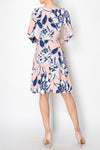 Floral Faux Wrap Dress Blush
