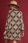 Mock Neck Sweater Dress - Brown
