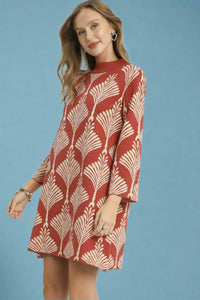 Mock Neck Sweater Dress - Clay