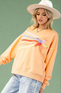Shooting Star Sweatshirt - Cantaloupe