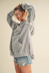 Washed Two Toned Hoodie Grey