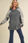 Washed Two Toned Hoodie Charcoal