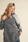 Washed Two Toned Hoodie Charcoal