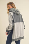 Washed Two Toned Hoodie Charcoal
