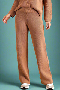 Soft Wide Leg Lounge Pants Brown