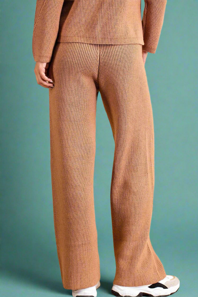 Soft Wide Leg Lounge Pants Brown