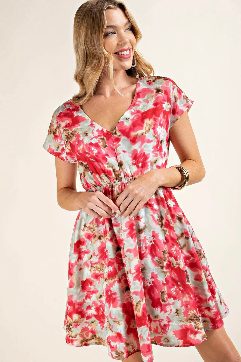 Elastic Waist Kimono Dress Sage